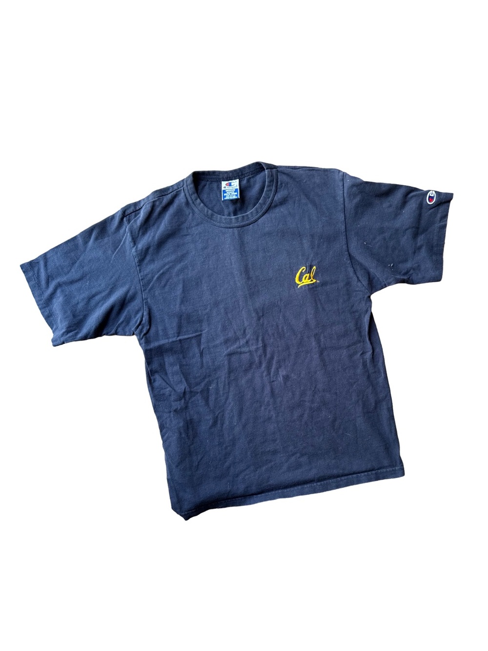 VINTAGE California Golden Bears Men Shirt Navy Blue Embroidered Russell USA